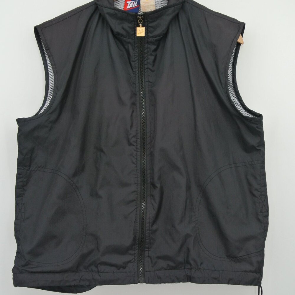 Tail Vintage Trainer Vest Black Drawstring Polyester Gorpcore Size 42 L‎